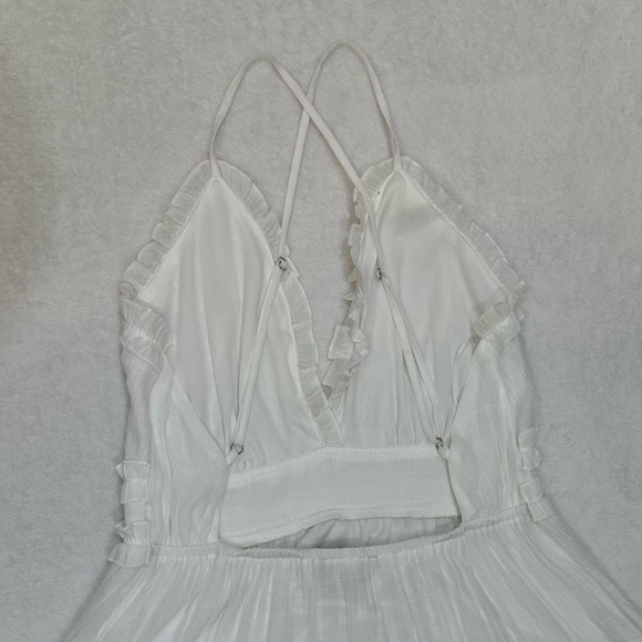 Aakaa White Ruffled Tiered Mini Dress Size M - Picture 10 of 12